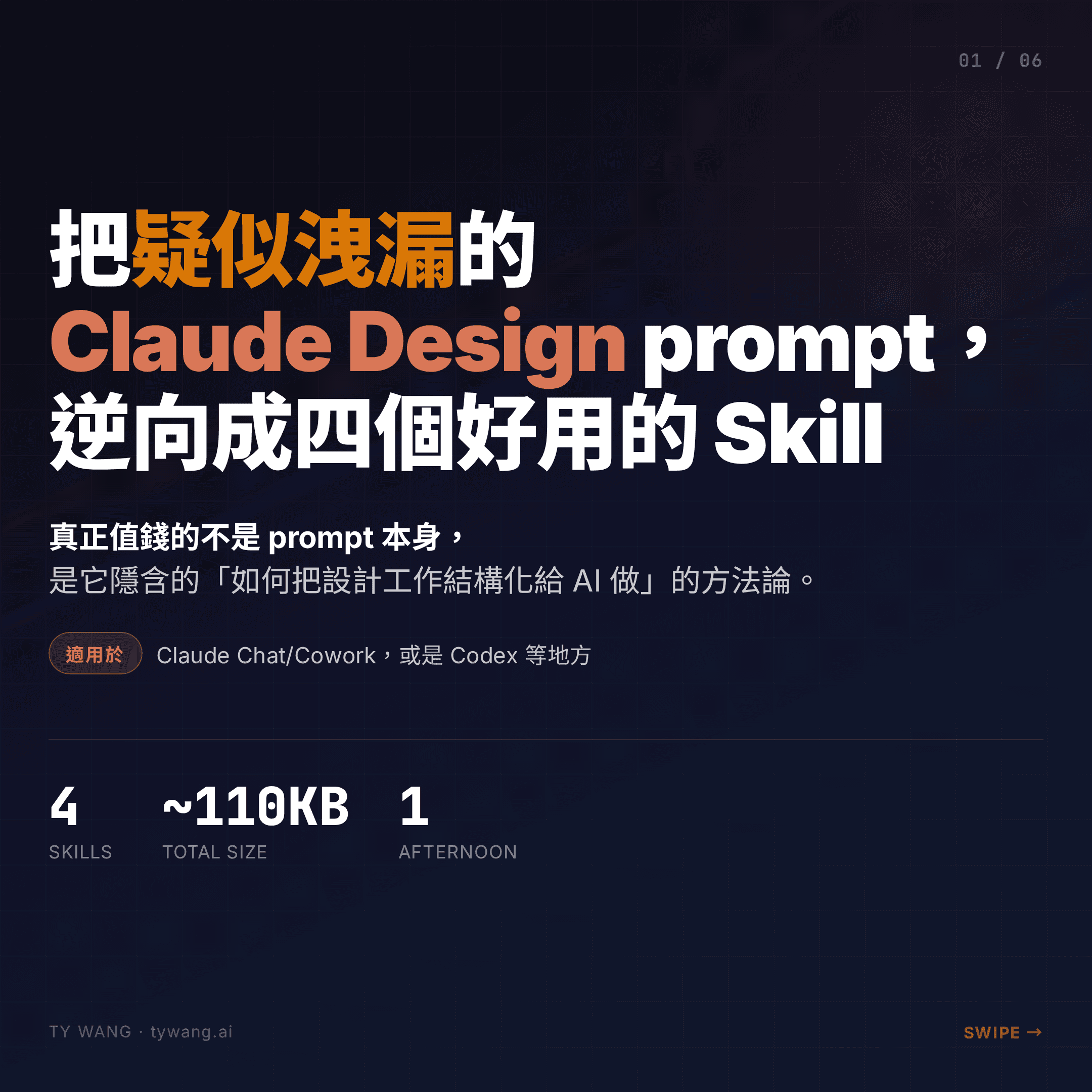 把疑似洩漏的 Claude Design prompt 逆向成四個好用的 Skill